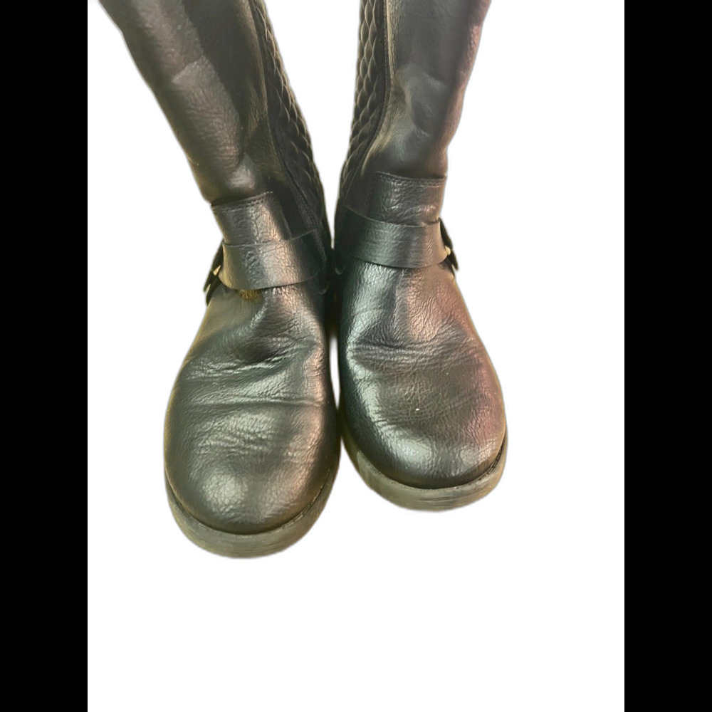Wonder Nation- Girl’s- Zip Up Boots (Size 2) Black/ Silver Buckle Studs - Picture 6 of 10